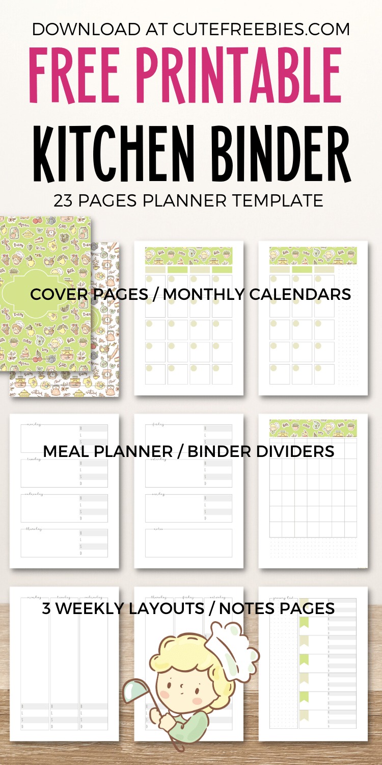 FREEPRINTABLEKITCHENBINDERPLANNER3 Cute Freebies For You