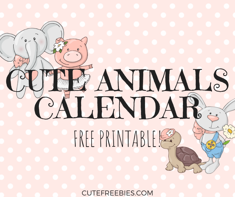 Free 2019 Cute Calendar With Animals! Free printable monthly calendar planner with cute baby animals. Get your free download now! #2019calendar #freeprintable #cutefreebies