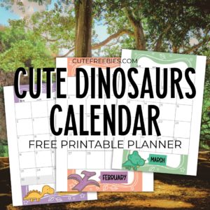 FREE Dinosaurs Monthly Calendar for 2022 2023! Super cute calendar printable with dinosaurs patterns to make you smile each day. #freeprintable #printableplanner #jurassicworld #cutefreebiesforyou