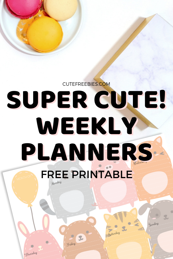 Weekly Planner Free Printable PDF - super cute designs! Choose from our free printable weekly planners and get your free download. #cutefreebies #weeklyplanner #bujoweekly #printableplanner #weeklyspread #bulletjournalweekly