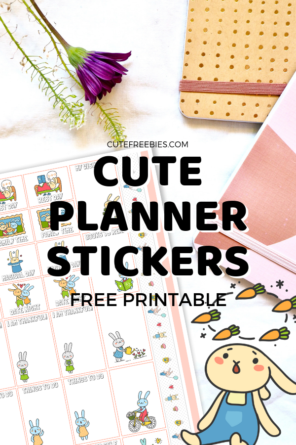 Cute Planner Stickers For You! Free printable stickers for your bullet journal or planner. Free download now! #cutefreebiesforyou #plannerstickers #printablestickers #bulletjournal #bujoideas #bujoinspiration