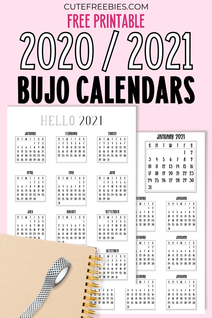 2021 Mini Calendar Stickers Cute Freebies For You