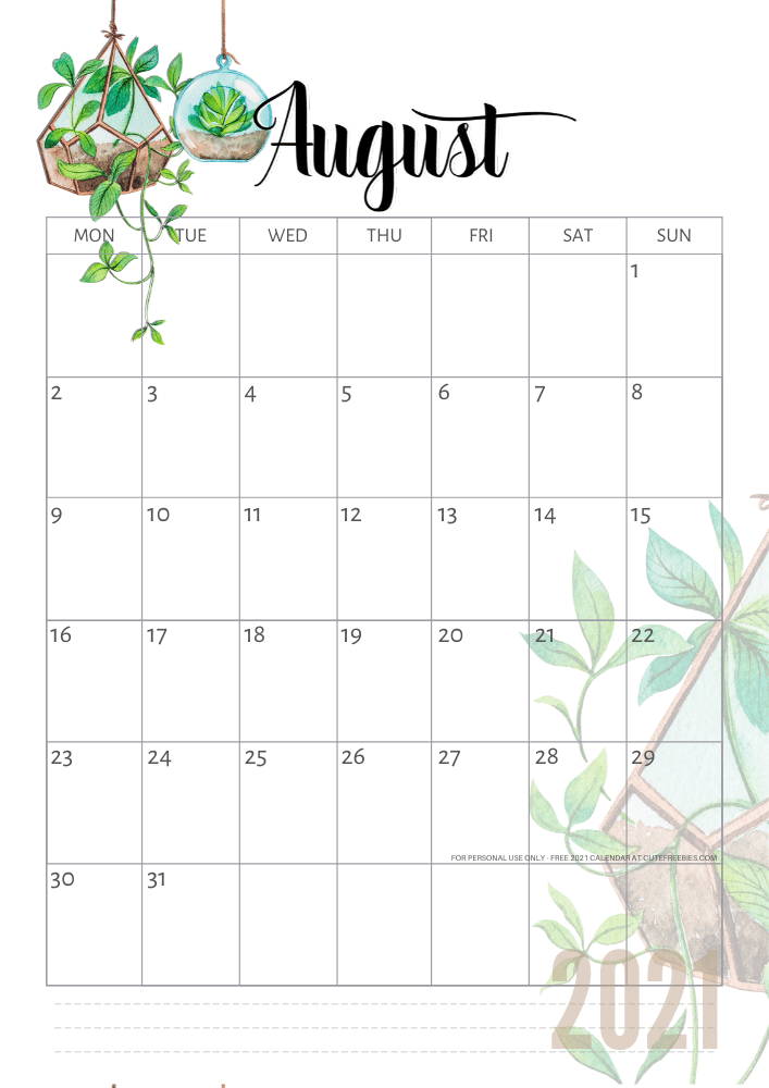 august-2021-calendar-plants - Cute Freebies For You