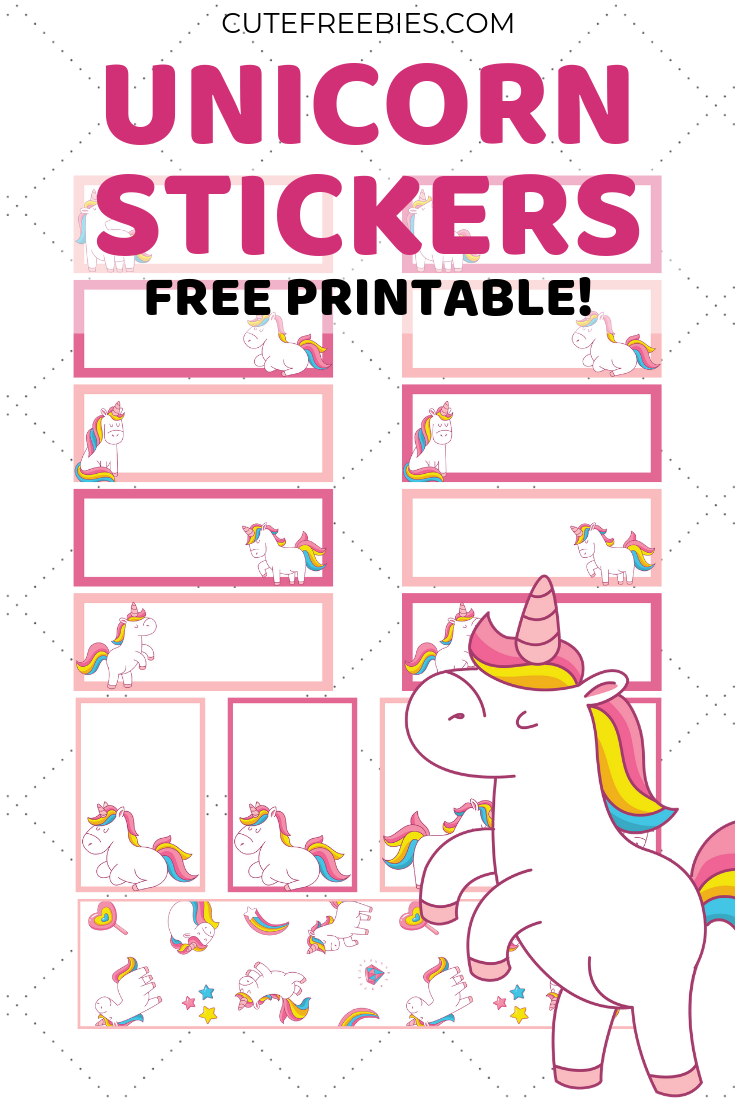 Unicorn Stickers Free Printable Cute Freebies For You