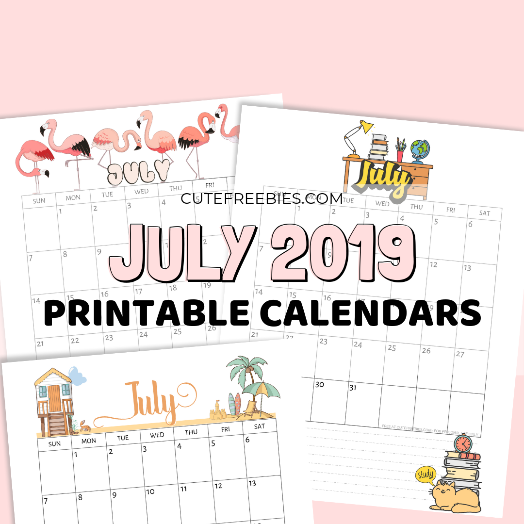 July 19 Calendar Free Printable With Bujo Themes Cute Freebies For You