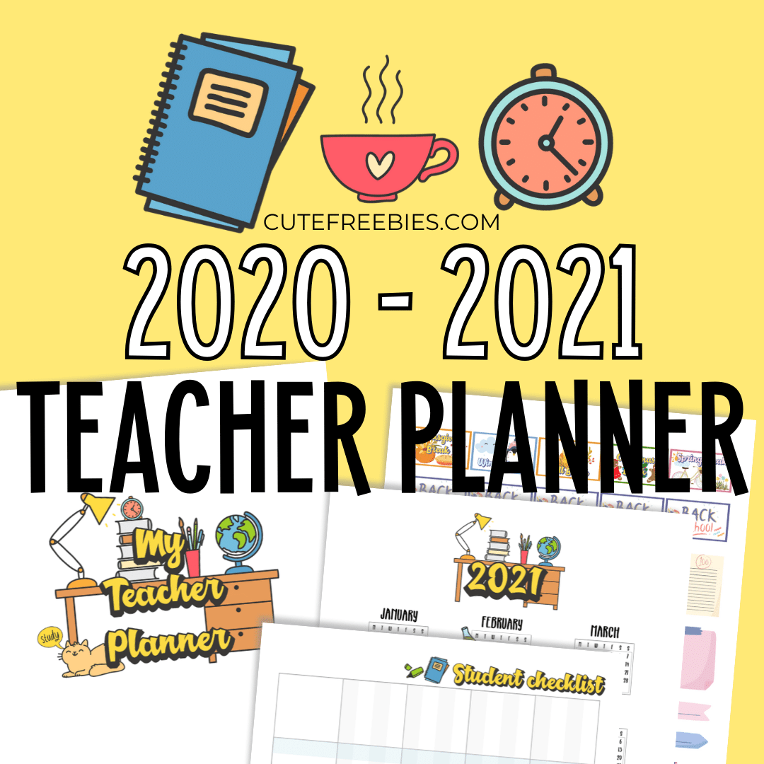 Teacher Planner For 2020 2021 Free Printable Cute Freebies