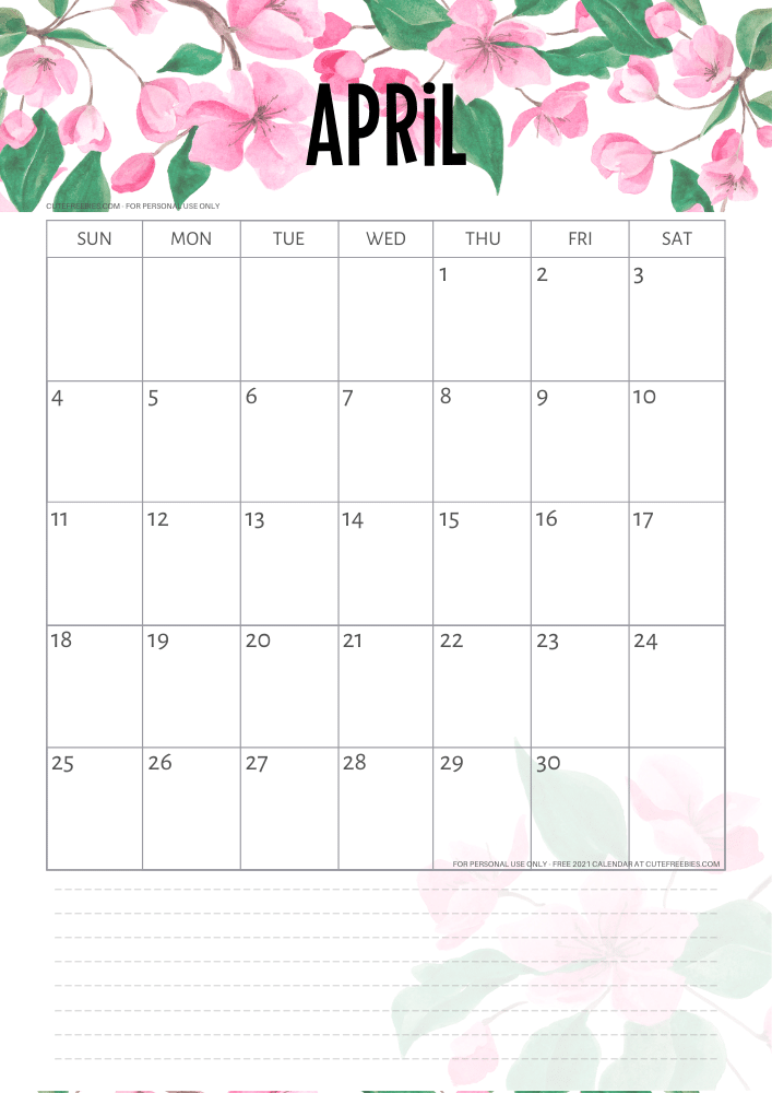 APRIL-2021-CALENDAR-PRINTABLE-PINK - Cute Freebies For You