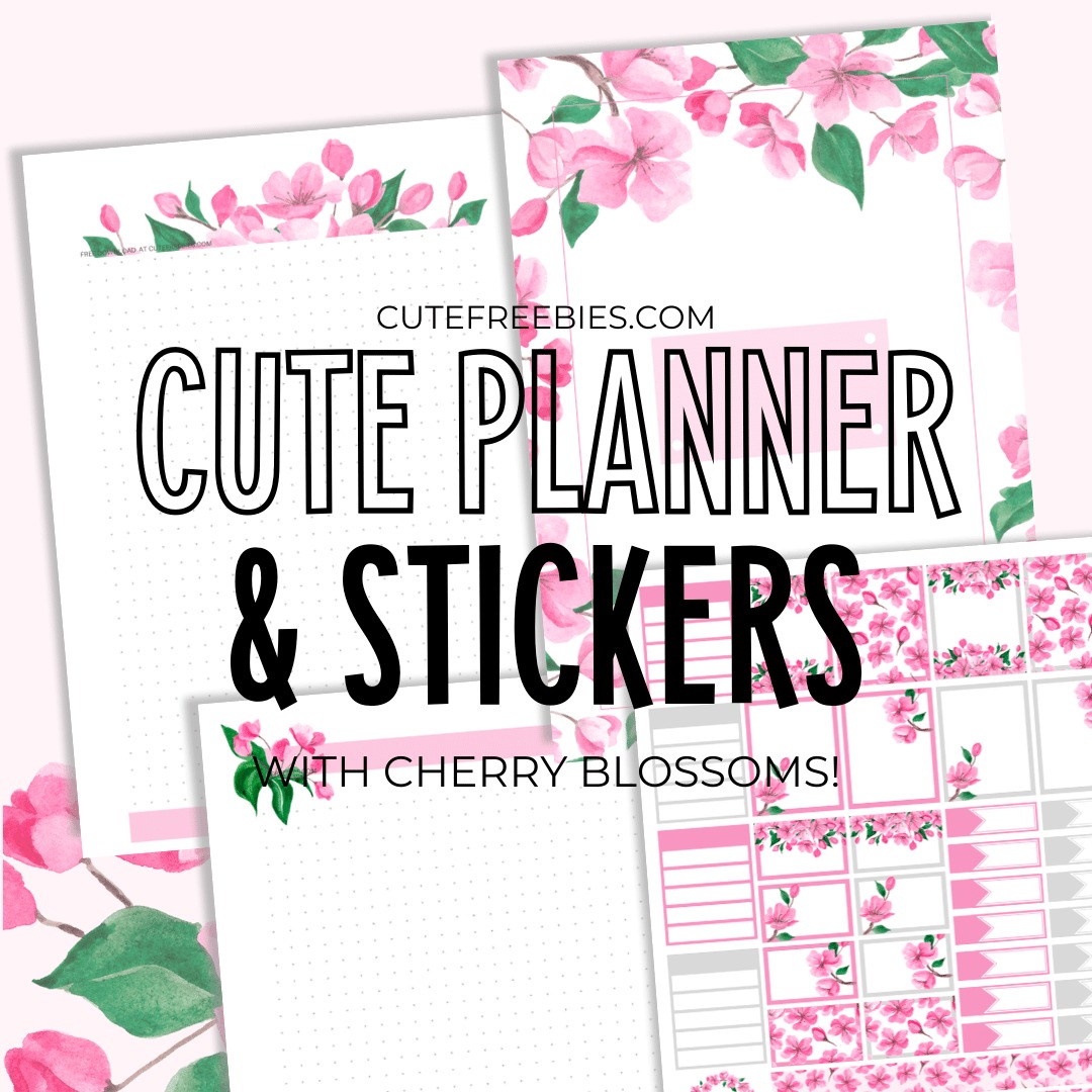 Scrapbooking Embellishment Erin Condren Planner Stickers Cherry Blossom Designs