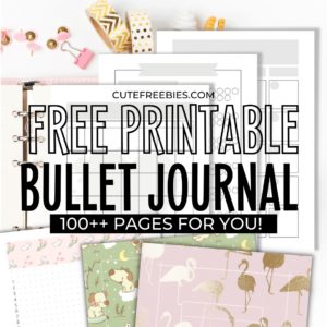 Free Printable Bullet Journal Template - Black and white planner pages, colorful bujo pages #freeprintable #cutefreebiesforyou #bulletjournal #bujoinspiration #planneraddict