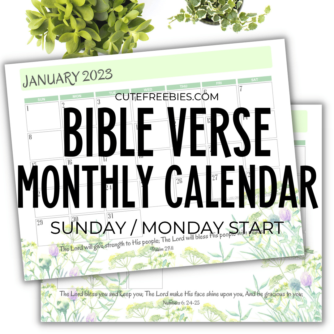 2023 Bible Verse Calendar Free Printable Cute Freebies For You