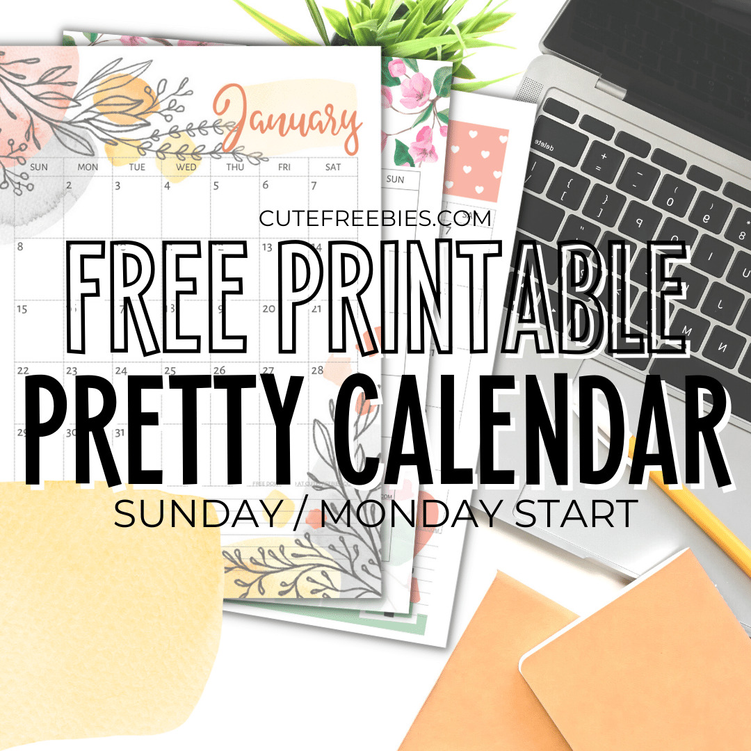 Free Printable 2024 Pretty Calendar Planner Template - 12 monthly planner with beautiful design. #cutefreebiesforyou #freeprintable