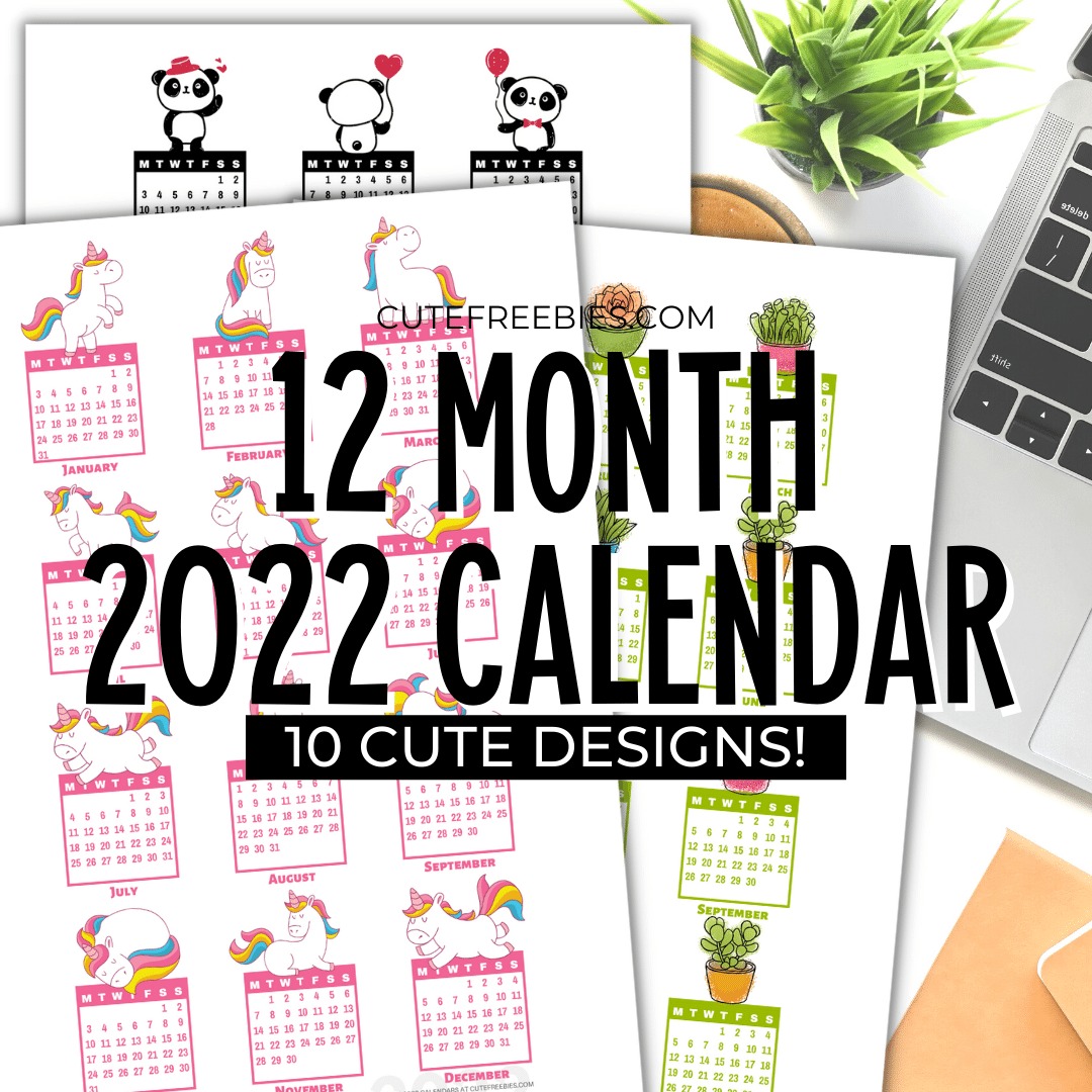 Vertical Layout Printable 2022 MONTHLY LAYOUT Bullet Journal Essential Month by Month Calendar