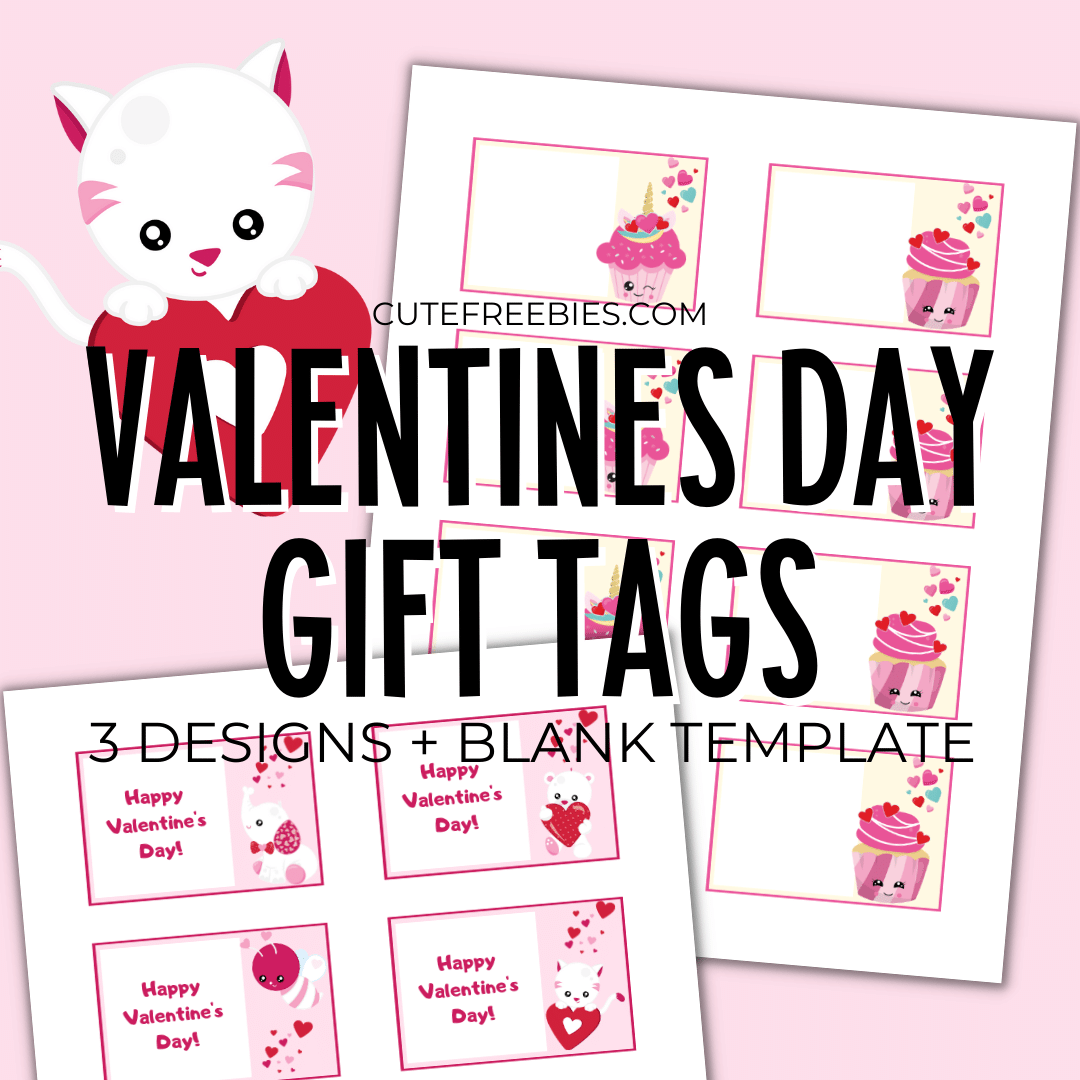 Free Printable Valentines Day Gift Tags - Cute valentine tags and blank gift tags. Get your free pdf download now! #cutefreebiesforyou #freeprintable #diygift #valentinesday