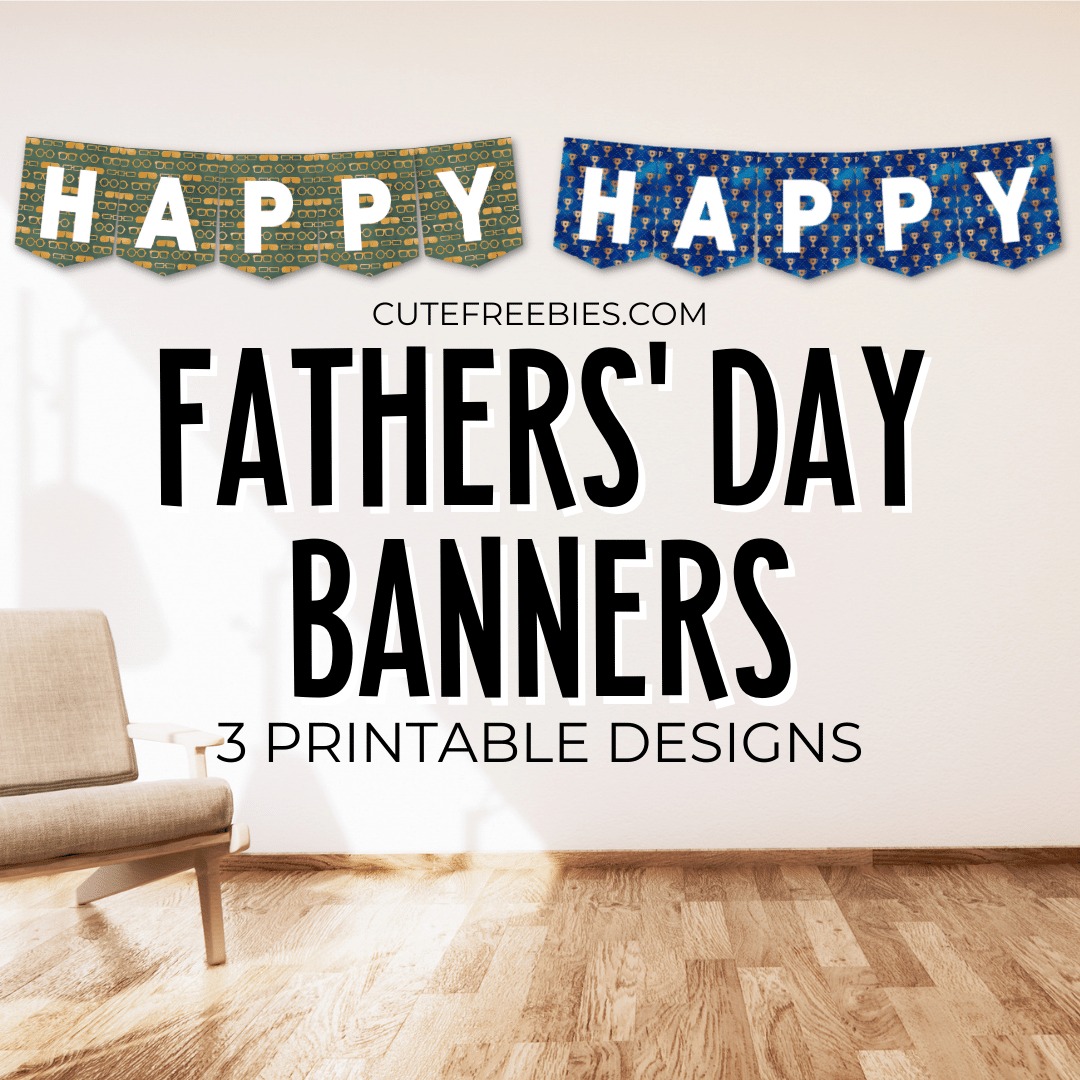 Happy Fathers Day Banner - free printable Fathers day bunting letters #cutefreebiesforyou #freeprintable #FathersDay