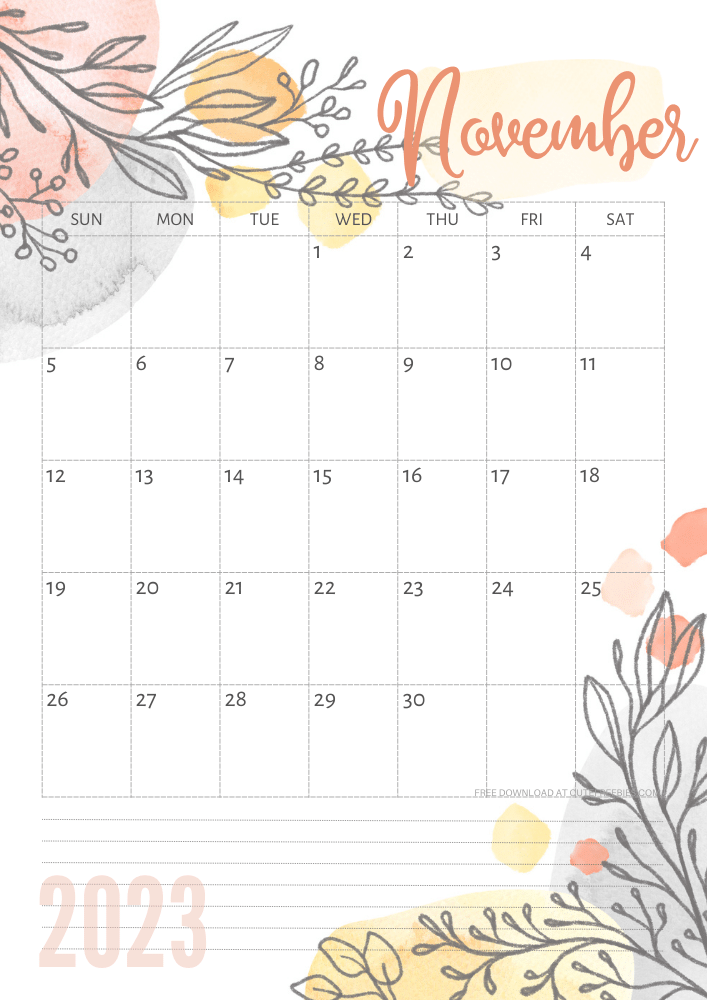 November Calendar Aesthetic - Mirna Tamqrah