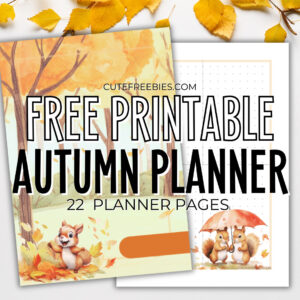weekly student planner printable Cute autumn printable planner - free printable cute fall theme bullet journal with squirrels #cutefreebiesforyou #bulletjournal #freeprints #printableplanner