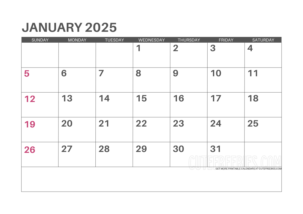 Download 2025 Printable Calendar Templates Cute Freebies For You