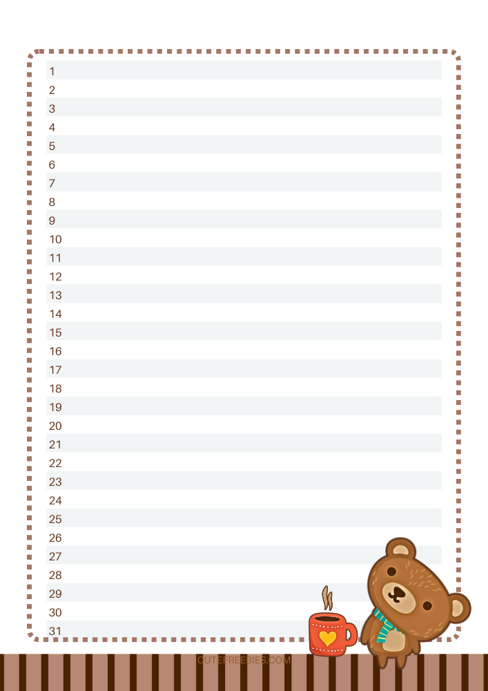 Free Printable Cute January Bullet Journal Template PDF - Cute Freebies ...